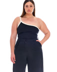 Emma One Shoulder Top Black