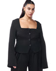 Kourtney Tailored Top Black