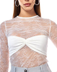 Monica Top White Lace
