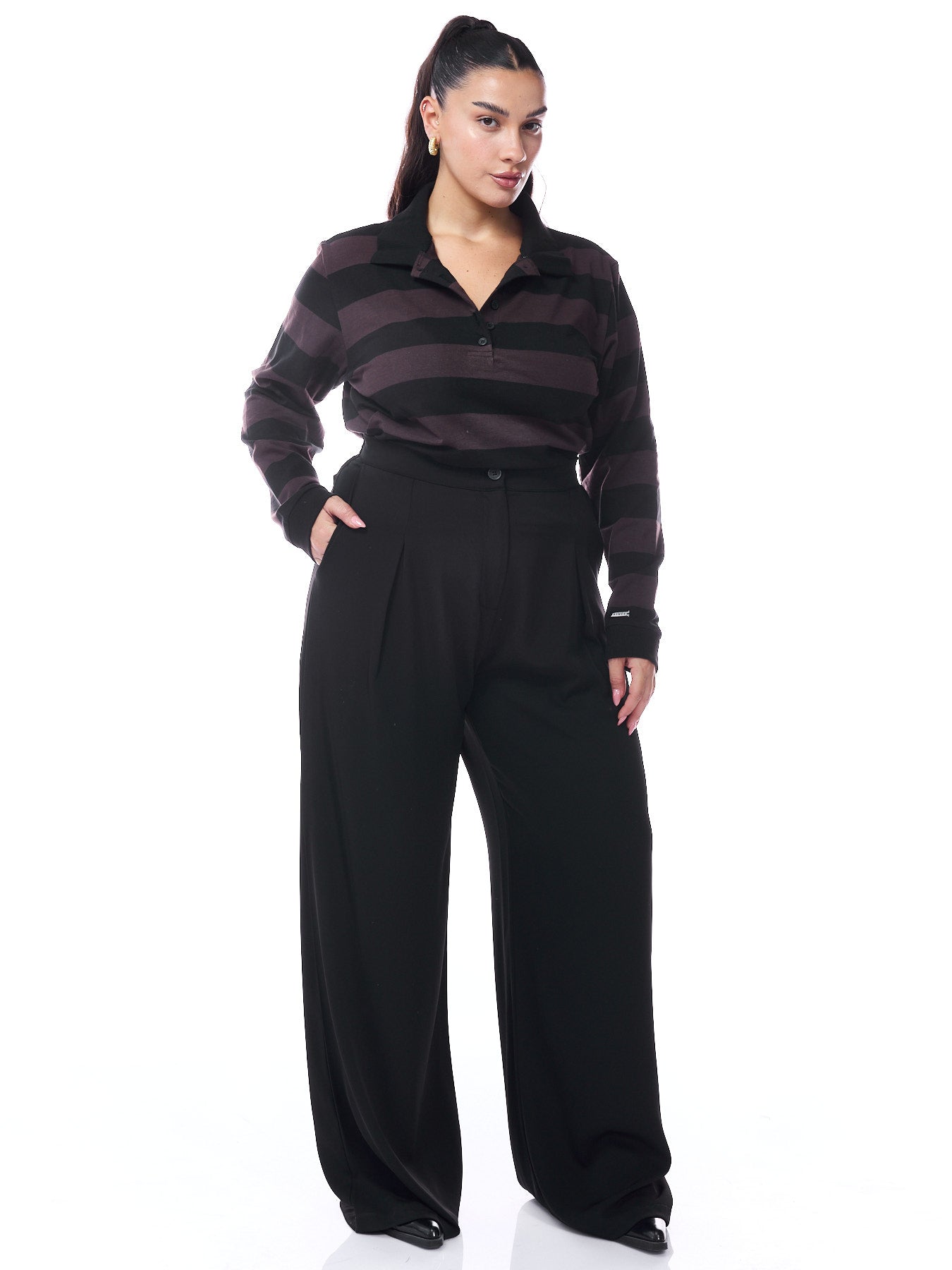 Polo Shirt Brown Stripes