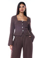 Kourtney Tailored Top Brown