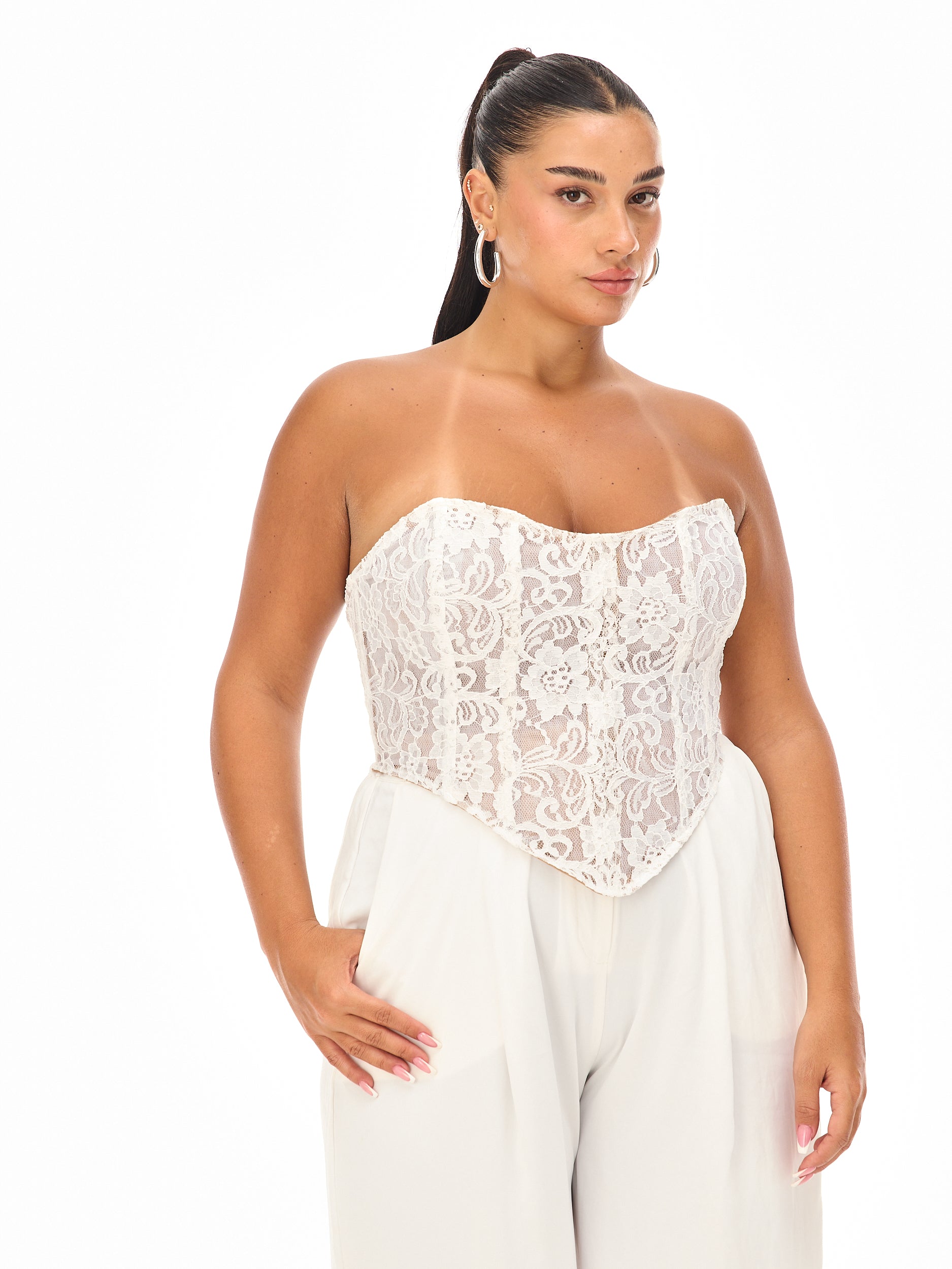 Tiana Corset  White Lace